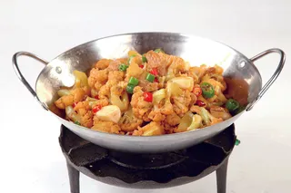 干锅美食焖锅湘菜麻辣香辣纸锅干锅花菜