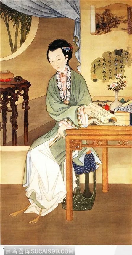 坐着的女性