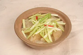 48韭黄猪皮煲-张生粥记