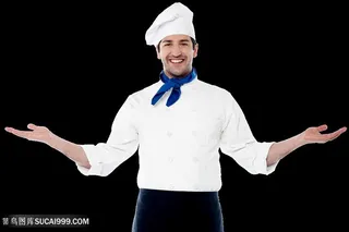 摊开双手的厨师图片