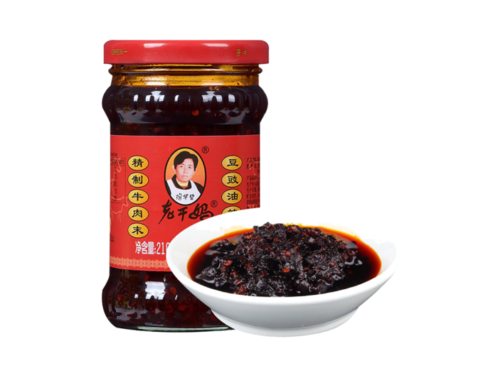 老干妈精制牛肉末豆豉油超市商品白底图免抠实物摄影png格式图片透明底