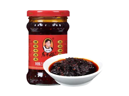 老干妈精制牛肉末豆豉油超市商品白底图免抠实物摄影png格式图片透明底