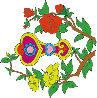 中国吉祥图免扣元素红花