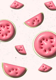 简约创意立体膨胀西瓜海报插画