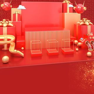 立体C4D场景电商首页主图直通车促销banner海报背景PSD素材