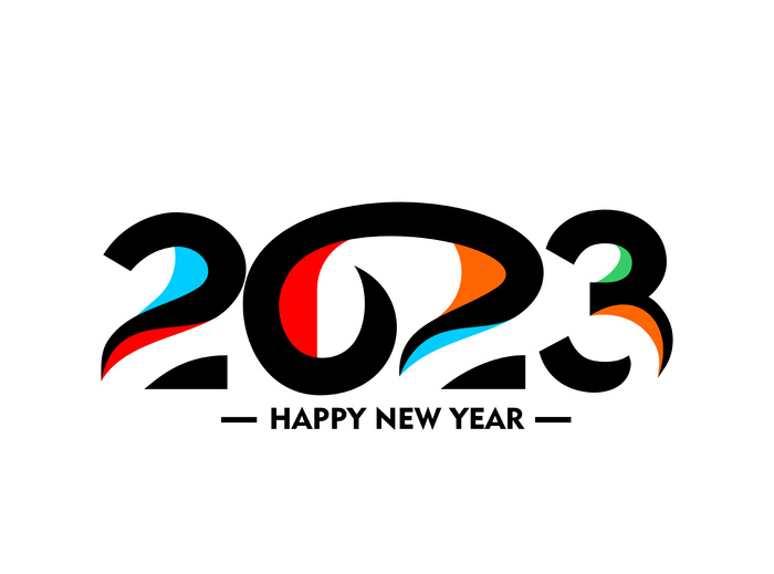 兔年2023三色数字挂画eps,ai矢量模版下载