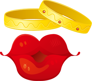 戒指嘴唇情人节