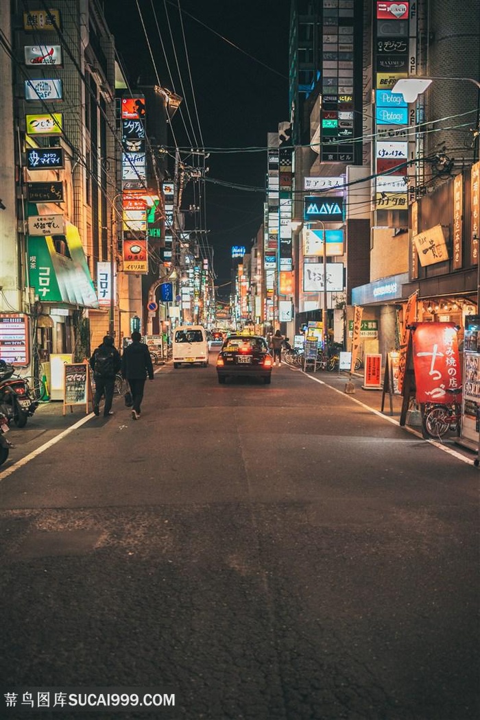 城市街道夜景图片