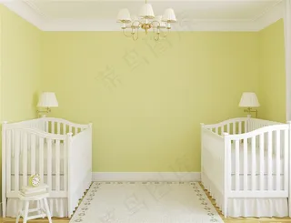 欧式双胞胎婴儿房