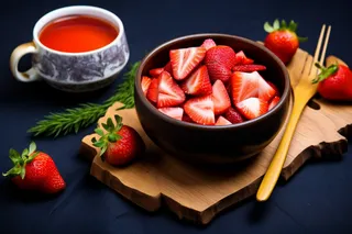 草莓切片水果摄影图