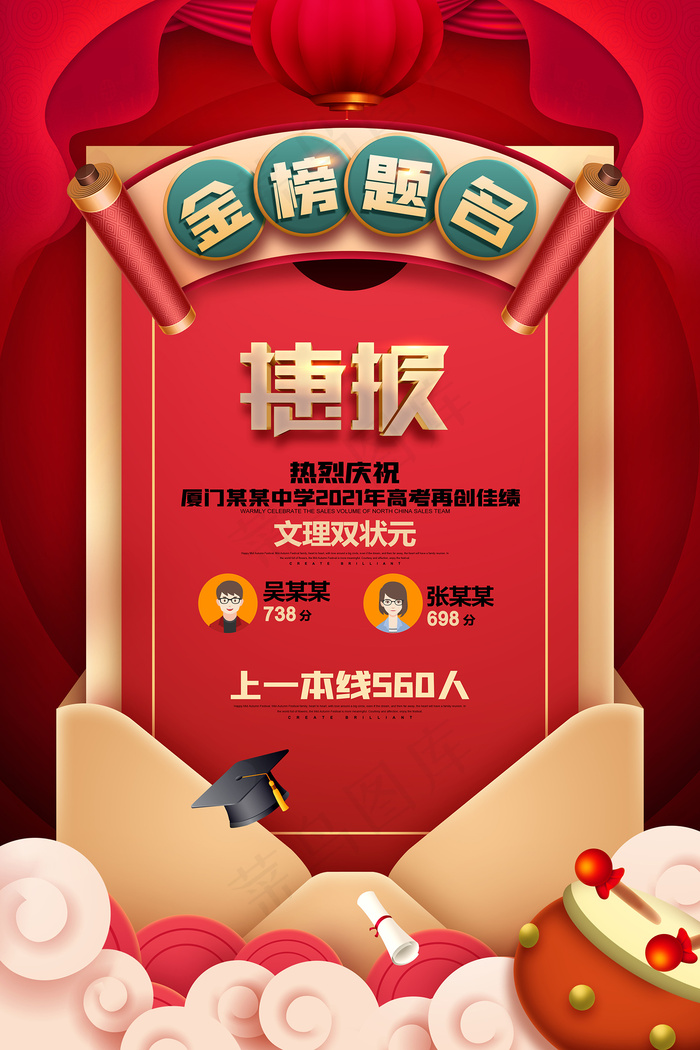 创意清新毕业季校园海报psd模版下载