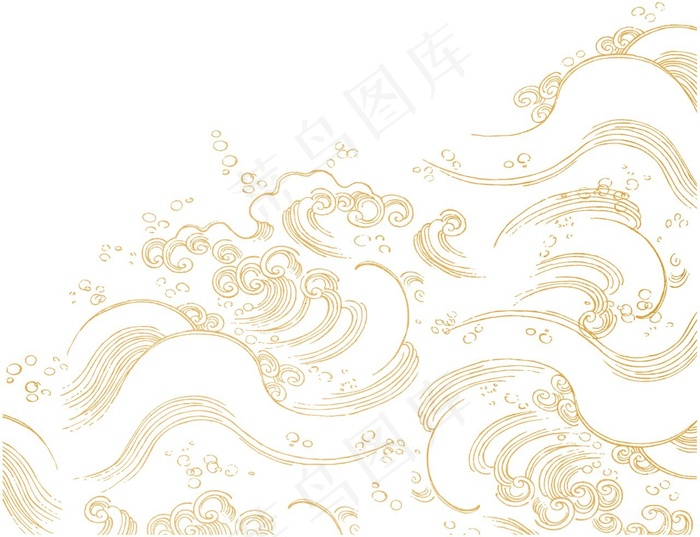 国潮风浪花底纹