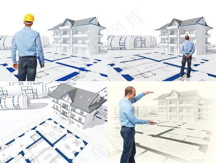 看建筑图纸的商务男士高清图片 看建筑图纸的商务男士高清图片