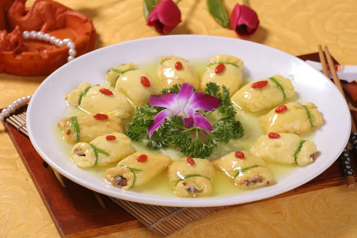 鸡汁口袋豆付28元