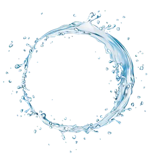 蓝色水滴圆环装饰卡通