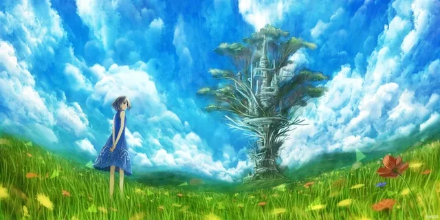 天蓝草绿少女 天蓝草绿少女