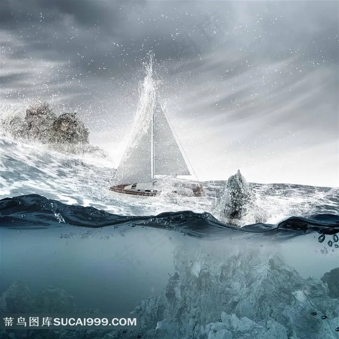 波涛汹涌的大海图片
