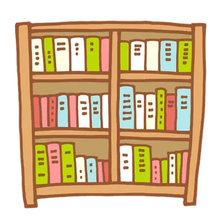 书架书本线条画卡通少儿兴趣班