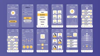 手机移动端整套APP交互UI界面套图作品集EPS矢量图设计素材