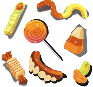 卡通万圣节节日糖果