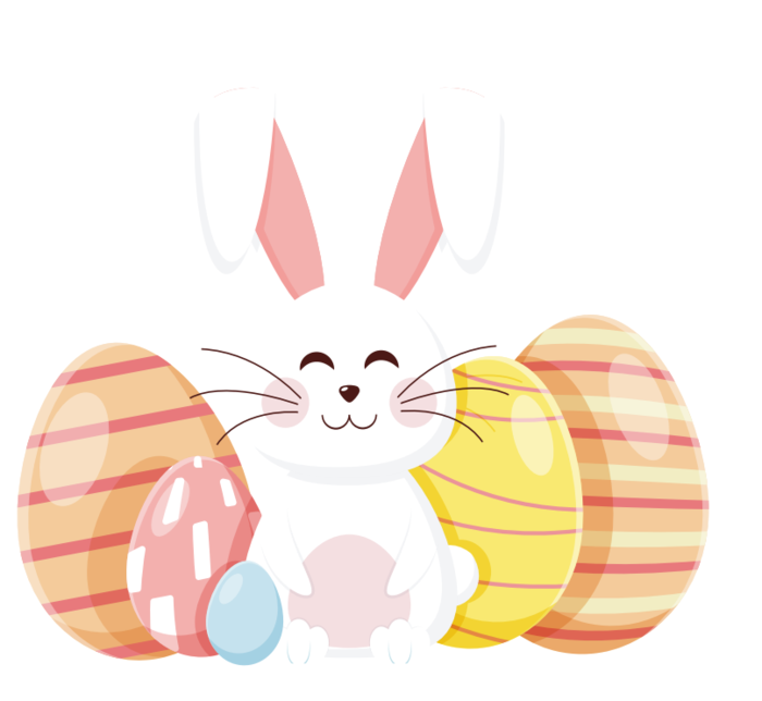 手绘复活节兔子彩蛋元素素材