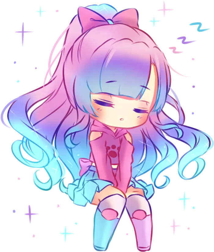 渐变女孩素材卡通人物