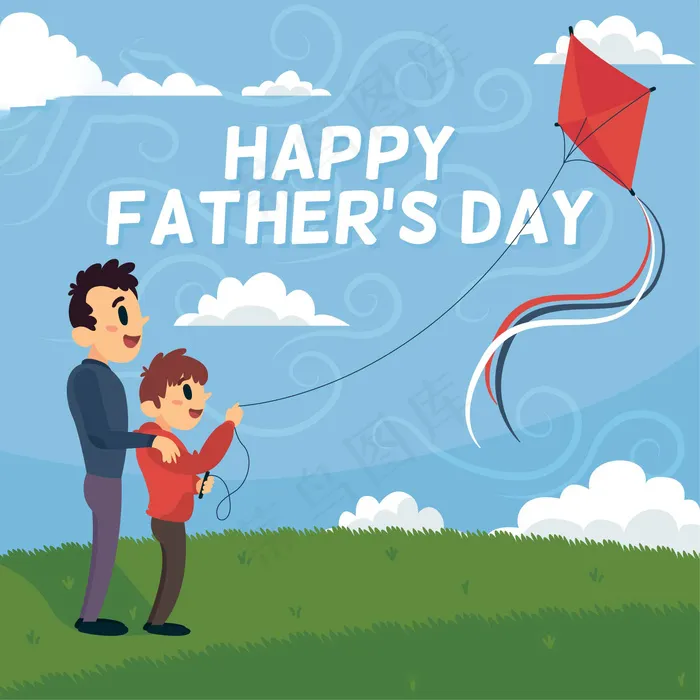 父亲节插画ai矢量模版下载