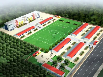 整体厂房球场设计鸟瞰图
