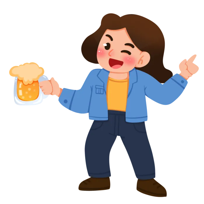 手绘啤酒节干杯庆祝人物元素插画