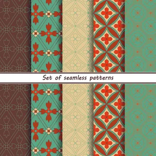 少数民族藏族特色花纹波西米亚风纹理背景图案设计AI矢量图片素材