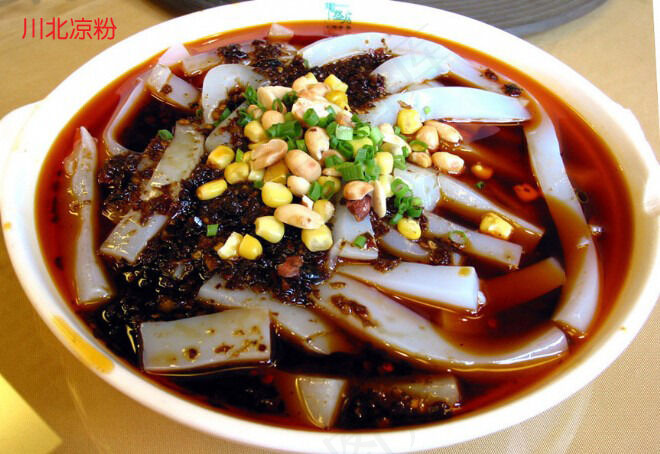 川北凉粉美食元素菜品