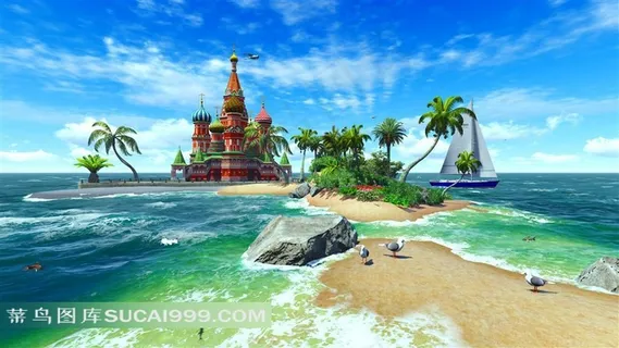 夏日椰岛风情图片