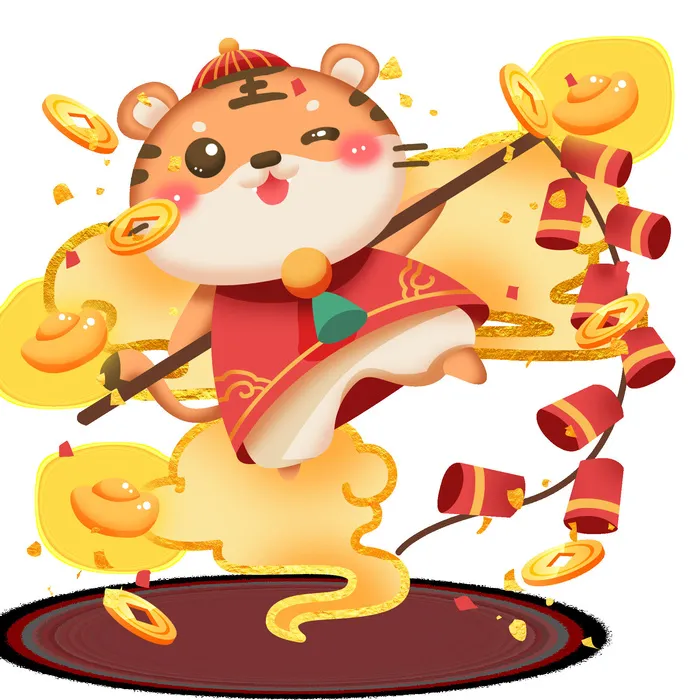 可爱2022年虎年吉祥物卡通形象新年海报元素AI矢量图PSD分层设计素材psd模版下载