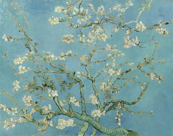 梵高风景绘画树木作品素材