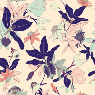 花卉唯美手绘花朵面料纹理手机壳布料面料印花服装矢量图案素材