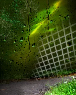 水彩油画树枝绿色背景