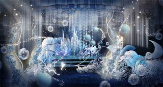 蓝色梦幻海洋主题婚礼效果图
