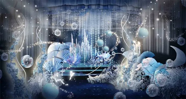 蓝色梦幻海洋主题婚礼效果图 蓝色梦幻海洋主题婚礼效果图