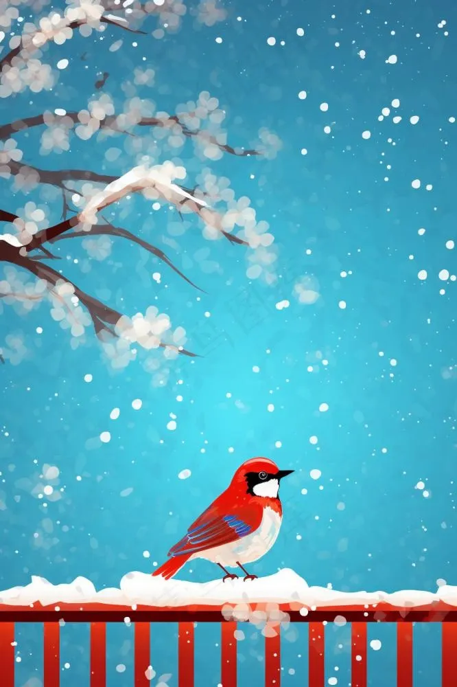 国风意境雪景背景(896x1344)