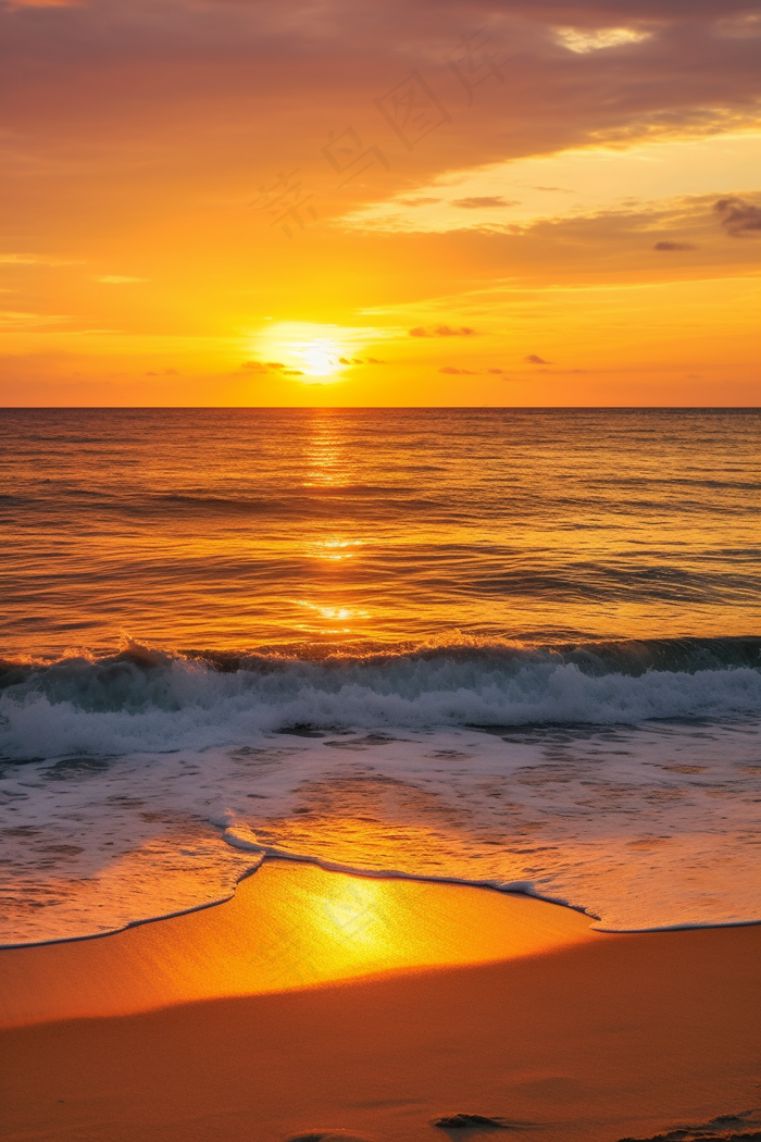 海洋海边日出日落夕阳摄影图(2688x4032)