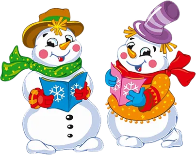 雪人卡通戴围巾