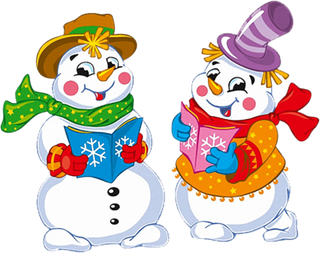 雪人卡通戴围巾