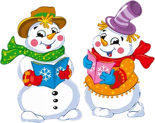 雪人卡通戴围巾