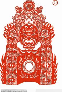 花脸京剧的脸谱剪纸