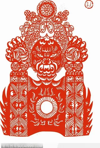 花脸京剧的脸谱剪纸