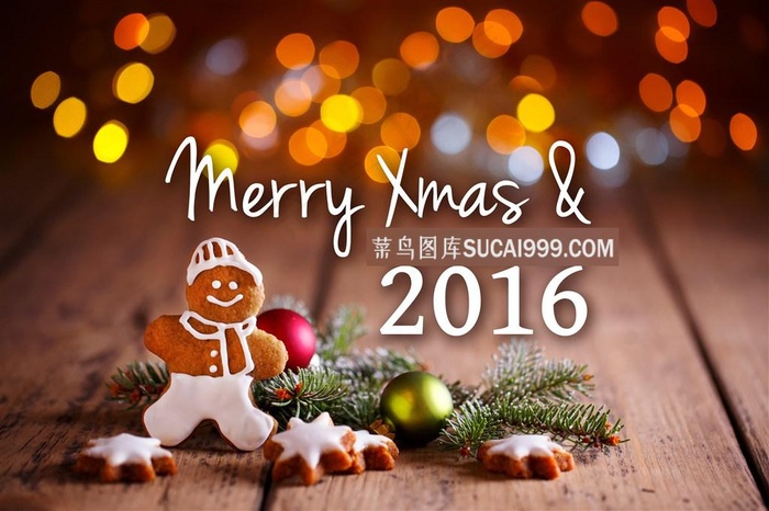 精美2016年与圣诞节装饰素材图