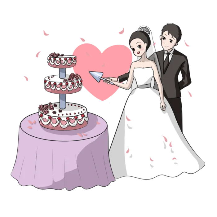 婚纱卡通人物婚礼白纱结婚婚纱摄影手绘
