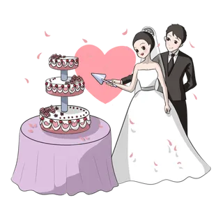 婚纱卡通人物婚礼白纱结婚婚纱摄影手绘