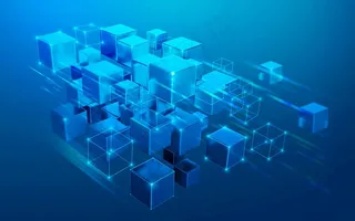 蓝色科技立方体