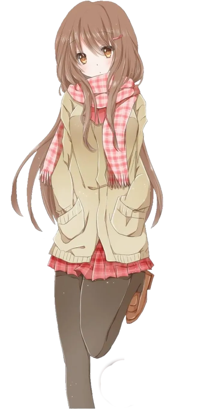围巾女孩素材卡通简笔